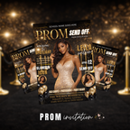 Black Gold Prom Send Off Invitation, Prom Queen with photo invite, Girls Prom Night Party Flyer, Magazine Cover, Digital Printable Template