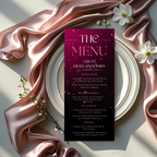 Pink Graduation Dinner Menu Template with Photo, Senior Grad Brunch Menu Card, Class of 2026 Party Menu for Her, Canva Printable
