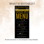 Black Gold Graduation Newspaper Menu, Class of 2026 Dinner Brunch Menu Template, Printable for Him and Her High School College Menu Card