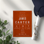 Orange Graduation Announcement Invitation with Photo for Him, Class of 2026 Senior Grad Party Invite, Boy Grad Dinner, Printable Template