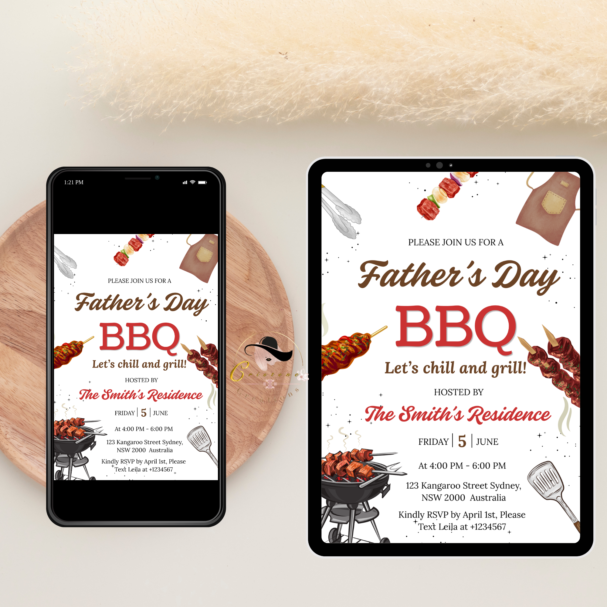 Fathers Day BBQ Party Invitation, Dad Barbecue Invite, Father's Day Brunch Celebration, Dad Flyer Card, Digital Printable Template
