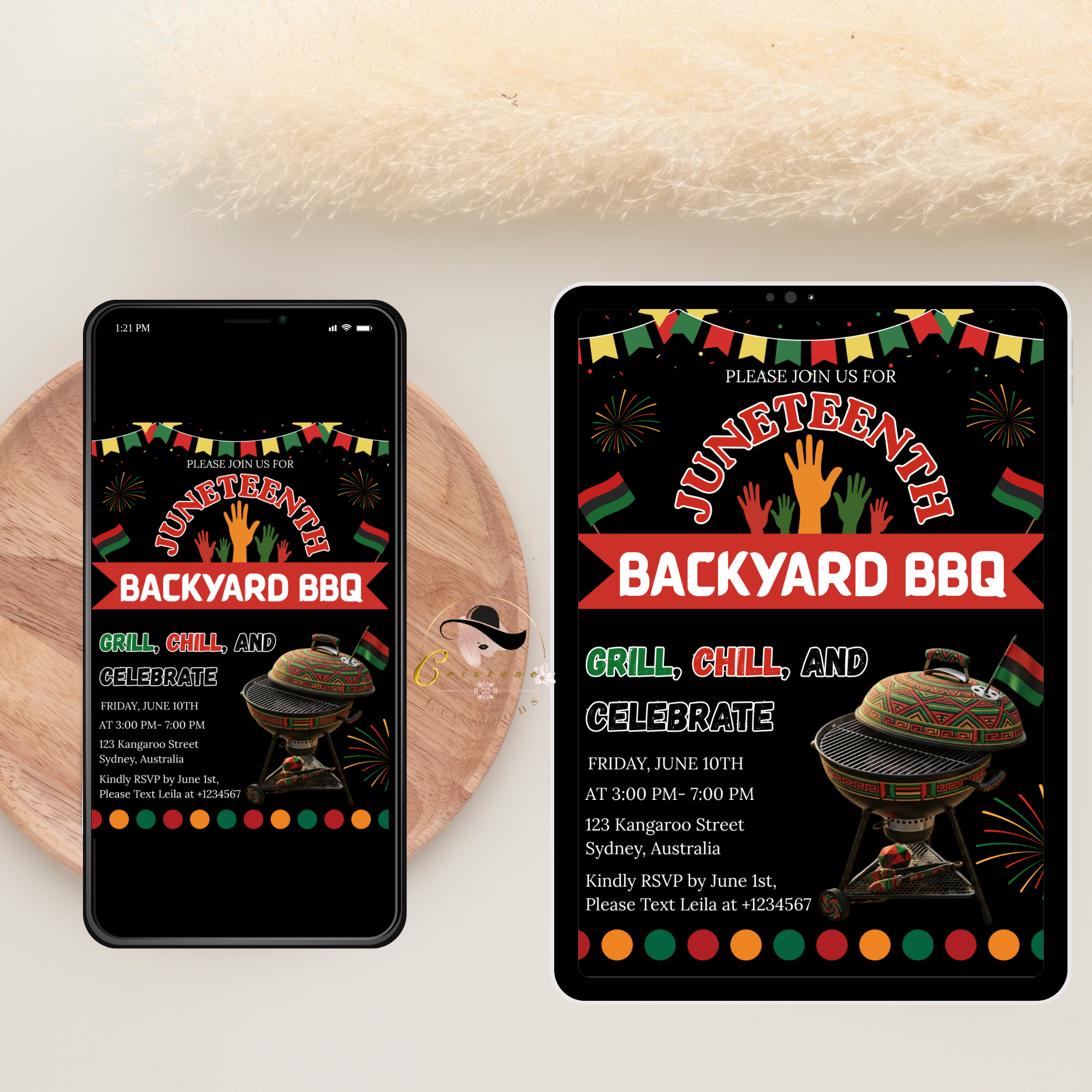 Juneteenth BBQ Cookout Invitation, Black Freedom Celebration Party Invite, Independence Day Printable Digital Template