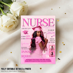 LPN Nurse Graduation Invitation with Photo, Pink Nurse Pinning Ceremony Invite, Nursing Flyer Card, Editable Canva Printable Template
