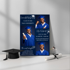 Blue Senior Graduation Invitation, Boy High School Grad with photo invite, Class of 2026, Graduates Flyer Card, Digital Printable Template