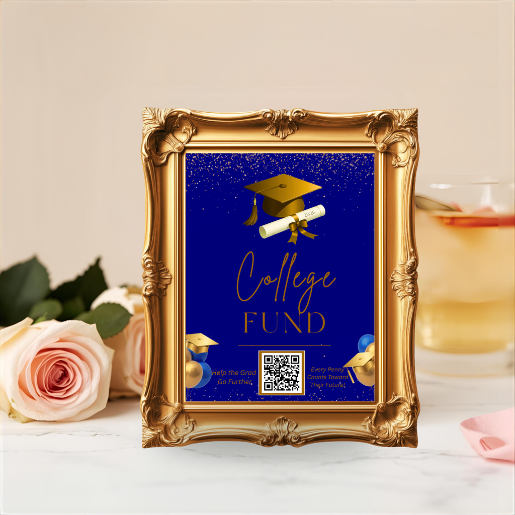 Blue Gold Graduation Party Table Signs Bundle, Senior Grad Favor sign, Dessert Sign, Food Cocktails Sign, Graduates Decor Printable Template