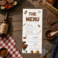BBQ Party Menu Template, Father’s Day or Birthday Menu, Barbecue Cookout Menu, Summer BBQ Menu, Printable Editable Digital Canva Template