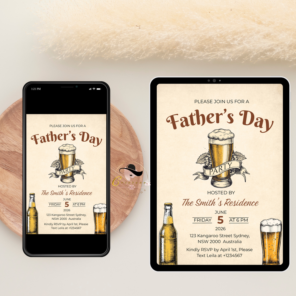 Fathers Day Invitation, Dad Beer Party Invite, Father's Day Whiskey Celebration, Dad Flyer Card, Digital Printable Template