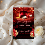 Red Graduation Announcement Invitation, Senior Grad Party invite, High School Class of 2026 Boy Girl Flyer Card, Digital Printable Template