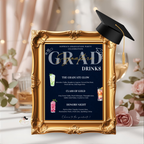 Blue Graduation Signature Drinks Menu Sign, Senior Grad Bar Menu Template, Soda Bar Menu, Class of 2026 Printable for High School College