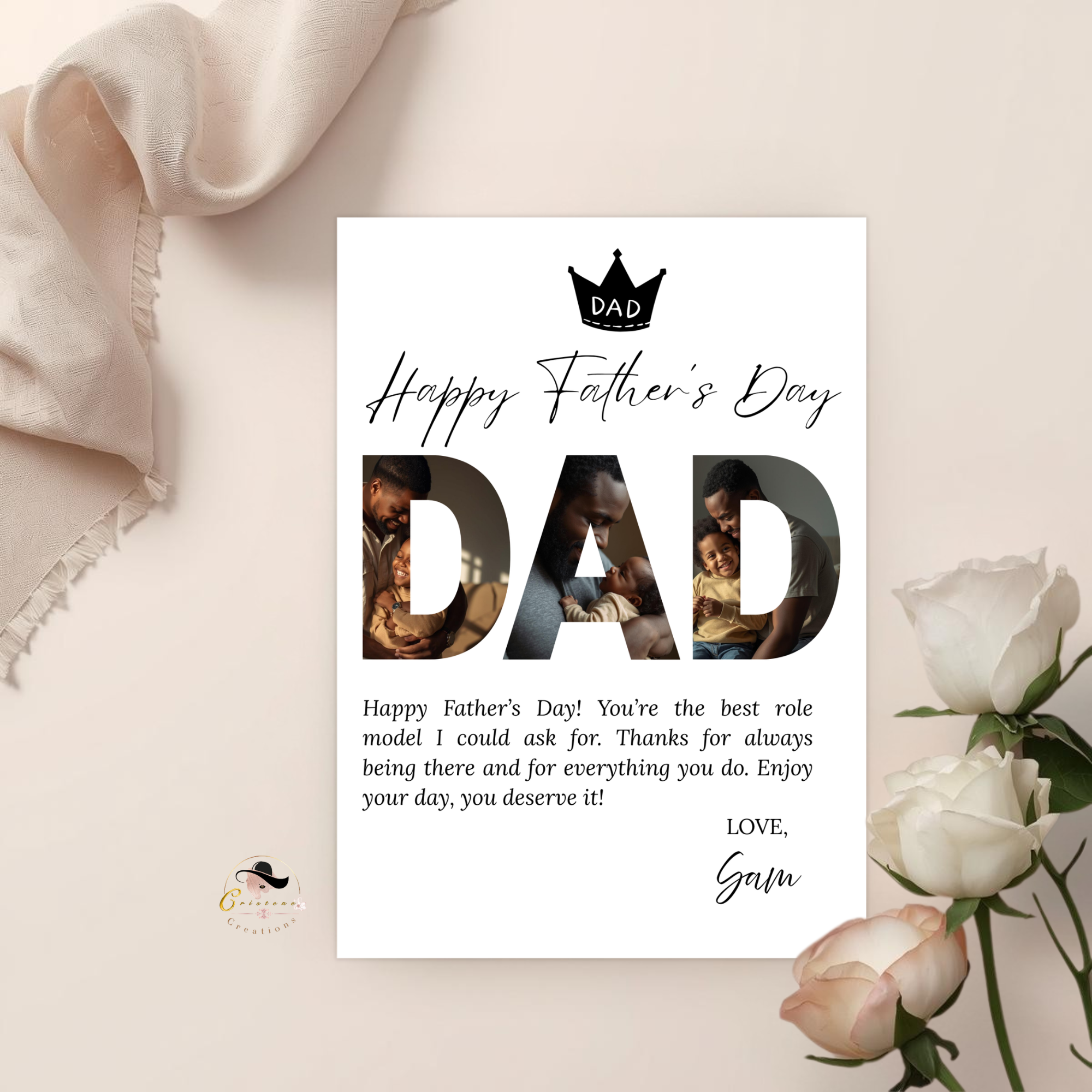 Father’s Day Card Template, DAD Greeting Photo Card, Letter To Daddy, Father Appreciation Card, Printable Digital Download