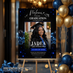 Graduation Party Welcome Sign with Photo, High School College Grad Dinner Brunch Sign, Class of 2026 Poster Board Sign, Printable Template