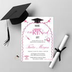 Pink Nurse Graduation Invitation for Her, Pink RN BSN LPN Cna Pinning Ceremony Invite, Nursing Grad Invite Editable Canva Printable Template