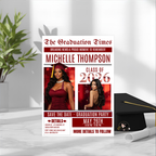 Newspaper Graduation Save the Date Invitation with Photo, Senior Grad Party Invite, Class 2026 Boy Girl, Digital Printable Canva Template