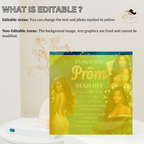 Prom Send Off Invitation, Prom Queen Party with photo invite, Girls Prom Night Flyer, Teal Silver Diamond Theme, Digital Printable Template
