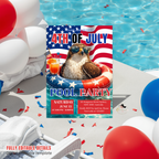 4th of July Pool Party Invitation, Patriotic BBQ Cookout Party Invite, Independence Day Fireworks Invite, Printable Digital Template
