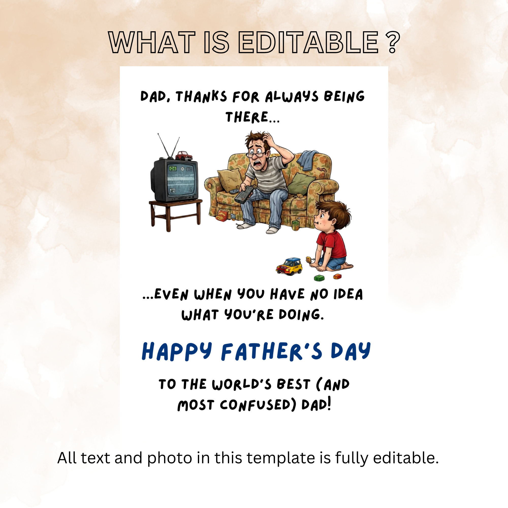 Funny Father’s Day Card, Dad Birthday Card, Funny Dad Gift, Dad Joke Card, Digital Download Printable Canva Template