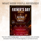 Father’s Day Backyard BBQ Invitation, Summer Grill Party for Dad, Birthday Barbecue Invite for Him, Red Editable Printable Canva Template