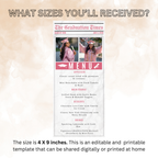 Pink Graduation Newspaper Menu, Senior Grad Dinner Party Menu Template, Class of 2026 Brunch Menu, Nurse Menu Card, Printable Template