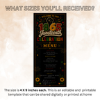 Juneteenth Party Menu Template, June 19th Emancipation Day Black Freedom Celebration, 1865 Dinner Menu Card, Bbq Cookout Printable Menu