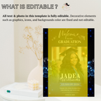 Graduation Party Welcome Sign with Photo, High School College Grad Dinner Brunch Sign, Class of 2026 Poster Board Sign, Printable Template