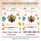 Preschool Graduation Welcome Sign with Photo, Pre-K Kindergarten Class of 2026 Party Poster, Kids Grad Editable Canva Printable Template