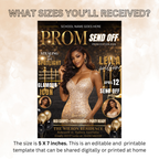 Black Gold Prom Send Off Invitation, Prom Queen with photo invite, Girls Prom Night Party Flyer, Magazine Cover, Digital Printable Template
