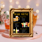 Graduation Bar Menu Template, Editable Drink Menu, Class of 2026 Cocktail Menu, Custom Grad Party Menu, Canva Printable