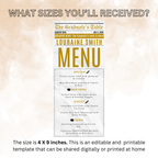 Graduation Newspaper Menu Template, Editable Grad Dinner or Brunch Menu, Class of 2026 Printable for Him and Her, White Gold Menu