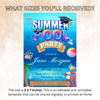 Graduation Pool Party Invitation, Senior Grad Party Invite for Him and Her, College Graduates Announcement, Editable Canva Digital Template