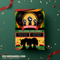 Juneteenth Invitation, Independence Day, Black Freedom Celebration Flyer Card, BBQ Party Invite, Cookout Invite, Digital Printable Template