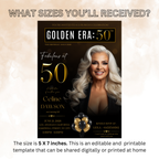 Black Gold 50th Birthday Invitation, 50 and Fabulous Party Invite, Dinner or Brunch Invitation with photo, Man Woman Magazine Cover Template