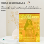 Pink Prom Send Off Party Invitation, Prom Queen with photo invite, Girls Prom Night Flyer, Glam Magazine Cover, Digital Printable Template