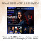 Movie Theme Graduation Invitation with Photo, Blue Streaming Style Grad Announcement Invite, Class of 2026 Flyer, Digital Printable Template