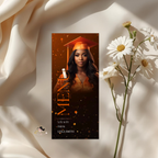 Orange Graduation Menu Template with Photo, Class of 2026 Grad Dinner Brunch Menu Card for High School College, Canva Printable