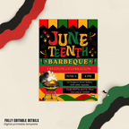 Juneteenth Bbq Party Invitation, Independence Day, Black Freedom Celebration Flyer Card, Barbecue Invite, Digital Printable Template