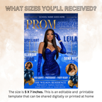 Blue Prom Send Off Party Invitation, Prom Queen with photo invite, Girls Prom Night Flyer, High School Prom Card, Digital Printable Template