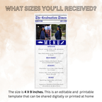 Blue Graduation Newspaper Menu Template, Senior Grad Party Menu Class of 2026 Dinner Menu Printable for Him and Her, Editable Printable Card