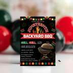 Juneteenth BBQ Cookout Invitation, Black Freedom Celebration Party Invite, Independence Day Printable Digital Template