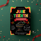 Juneteenth BBQ Party Invitation, Cookout Celebration Invite, Black Freedom Independence Day, Editable Printable Digital Template