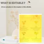 Nurse Graduation Drink Sign Template, Pink RN LPN CNA Cocktail Menu Card, Signature Drinks Bar, Hydration Station, Editable Canva Printable