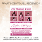 Nursing Graduation Invitation Newspaper Style with Photo, RN BSN LPN Pinning Ceremony Invite, Pink Nurse Grad Invite Editable Canva Template