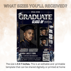 Boy Graduation Invitation, Senior Grad Party with photos invite, Male College High school Graduates Announcement, Blue Silver Flyer Template