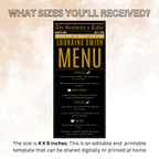 Black Gold Graduation Newspaper Menu, Class of 2026 Dinner Brunch Menu Template, Printable for Him and Her High School College Menu Card