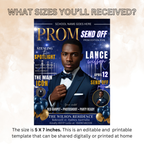 Boy Prom Send Off Party Invitation, Prom King with photo invite, Blue Prom Night Flyer Card, High School Prom Digital Printable Template