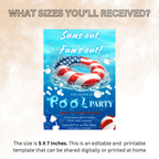 4th of July Pool Party Invitation, Summer BBQ Cookout Invite, USA Independence Day Party, Patriotic Invite, Canva Digital Printable Template