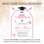 Pink Nurse Graduation Invitation for Her, Pink RN BSN LPN Cna Pinning Ceremony Invite, Nursing Grad Invite Editable Canva Printable Template