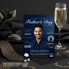 Father’s Day Invitation Magazine Style with Photo, Dad Party Invite, Blue Suit and Tie Brunch or Dinner Invite, Printable Digital Template