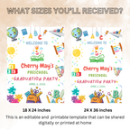 Preschool Graduation Welcome Sign, Pre-K Kindergarten Class of 2026 Party Poster Sign, Colorful Kids Grad, Editable Canva Printable Template