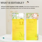 Safari Baby Shower Menu and Program Template, Jungle Animals Zoo Theme, Order of Events, Menu Card Editable Canva Digital Printable