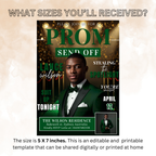 Green Prom Send Off Invitation, Prom King Party with photo invite, Boys Senior Prom Night Flyer, Magazine Style Digital Printable Template